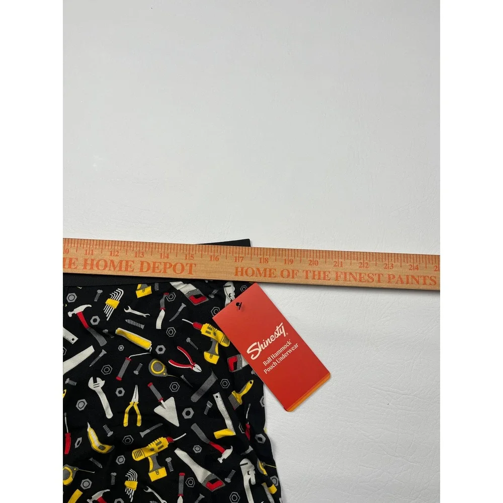 Shinesty Ball Hammock Boxer Briefs Mens XL Black Tool Belt Hammer Print